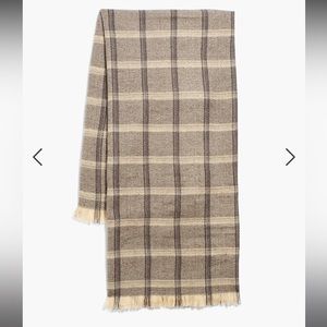 Madewell Plaid Scarf in Brown and Cream